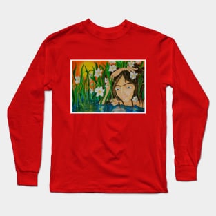 Narcissus and his reflection Long Sleeve T-Shirt